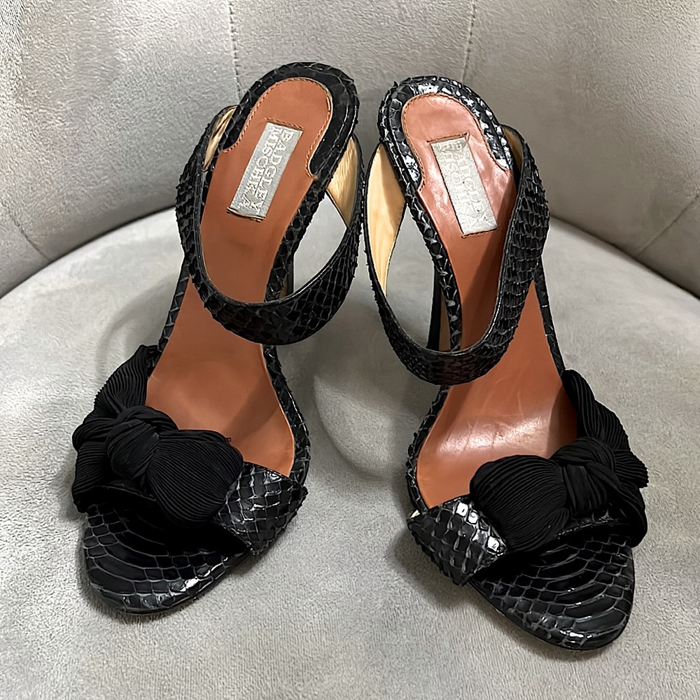 Badgley mishka genuine snake skin leather high heels